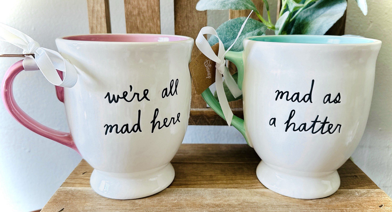 Rae Dunn We’re All Mad Here Mad As A Hatter Alice Wonderland Mug Cheshire New