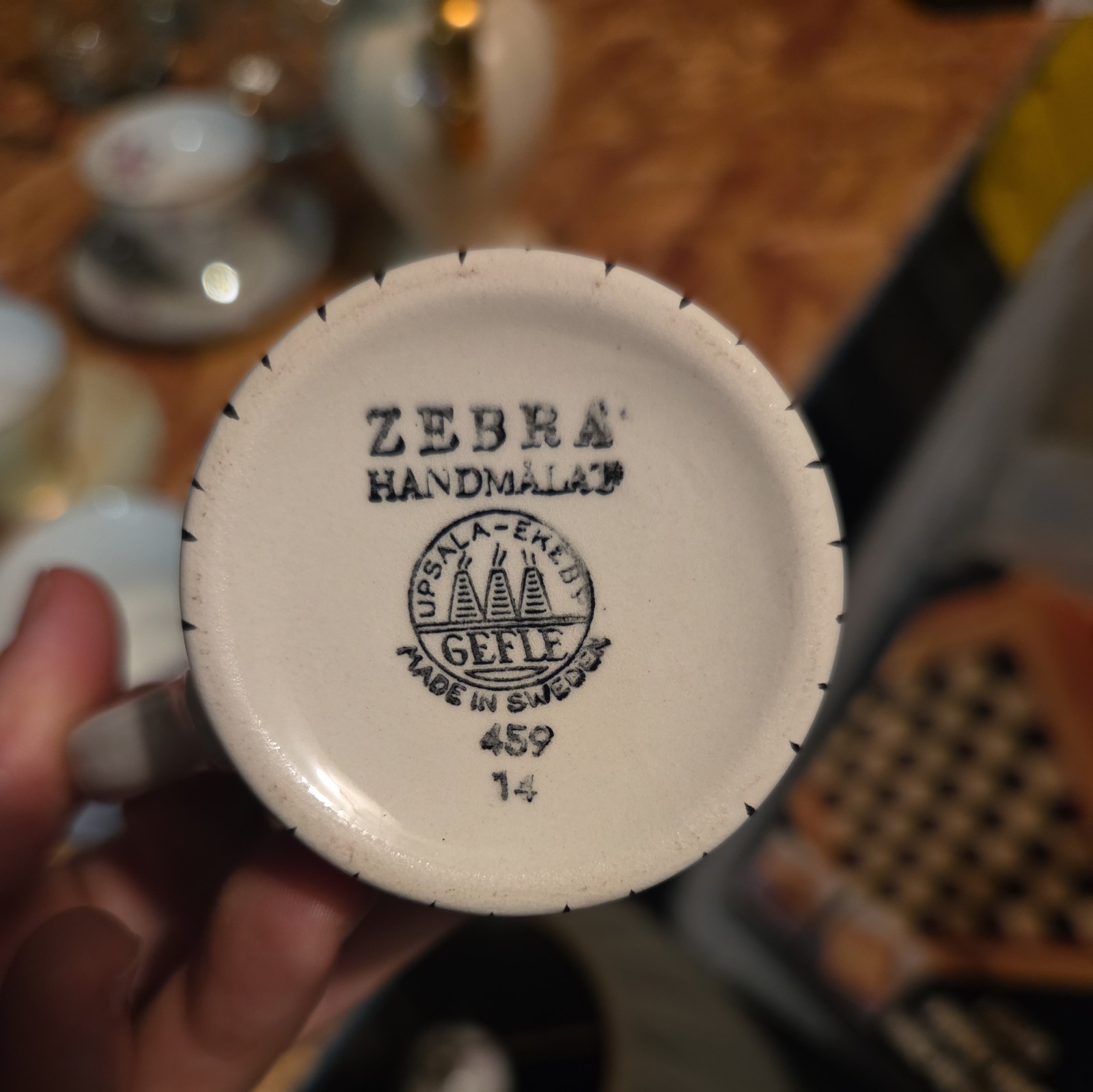 Upsala Ekeby Gefle MCM Zebra Cup and Saucer