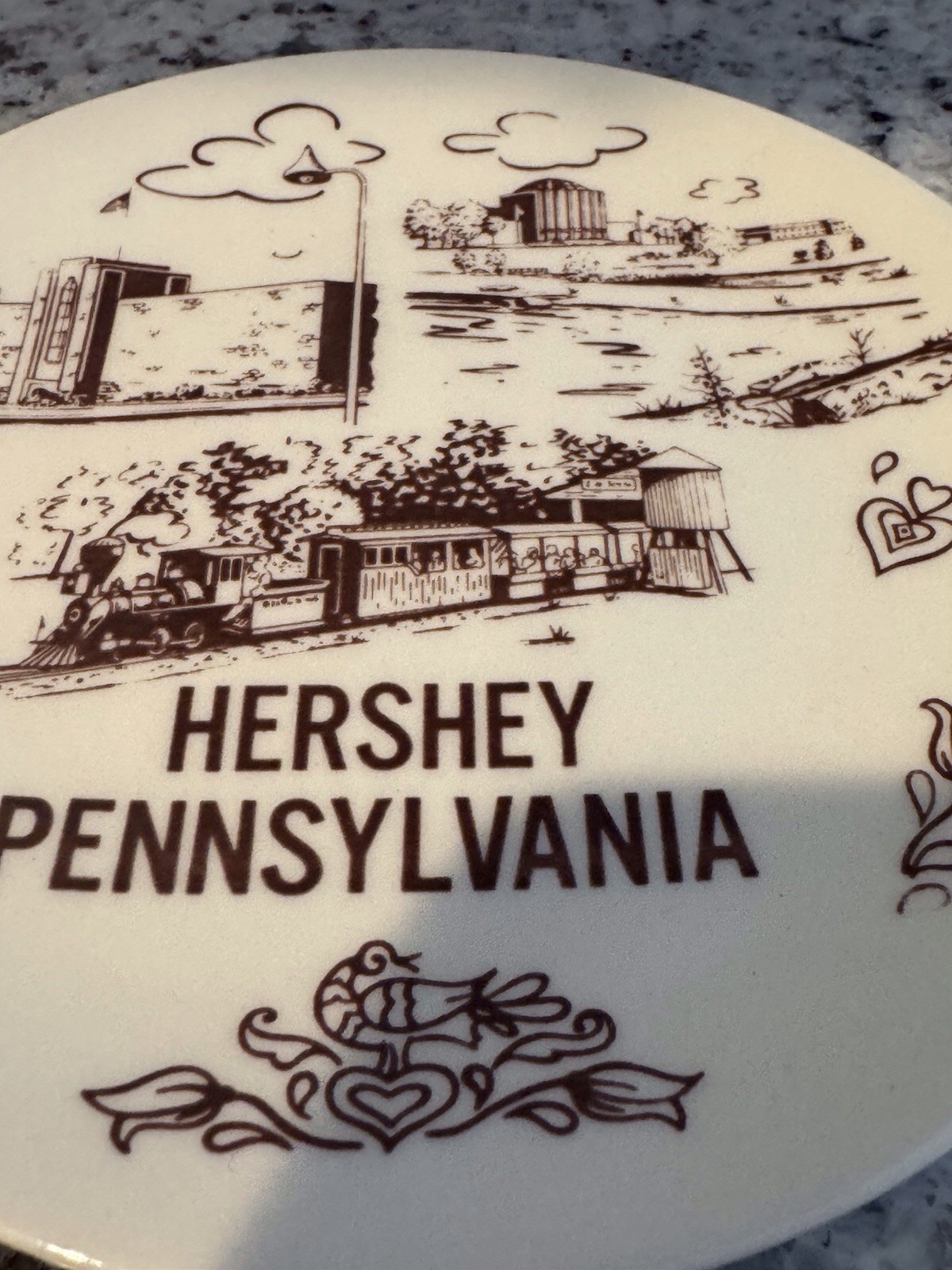 Vintage Hershey Pennsylvania Plate, 6 Inch Diameter, Great Shape