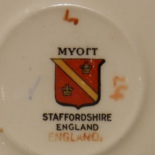 Vintage MYOTT DEMITASSE FRUIT DESIGN 4″ SAUCER STAFFORDSHIRE ENGLAND