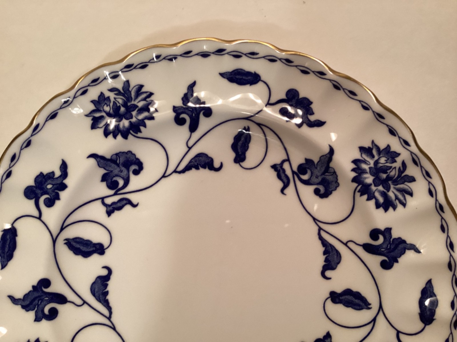 Spode Blue Colonel Bone China Bread And Butter Plate 6.25” Gold Trim England M29