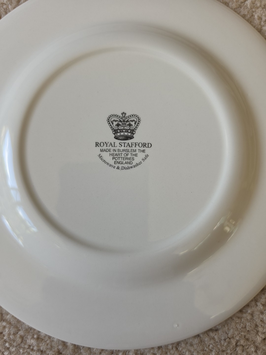 4ct Royal Stafford Salad Plate Christmas Eve Holiday Fireplace Hearth 1791 Set