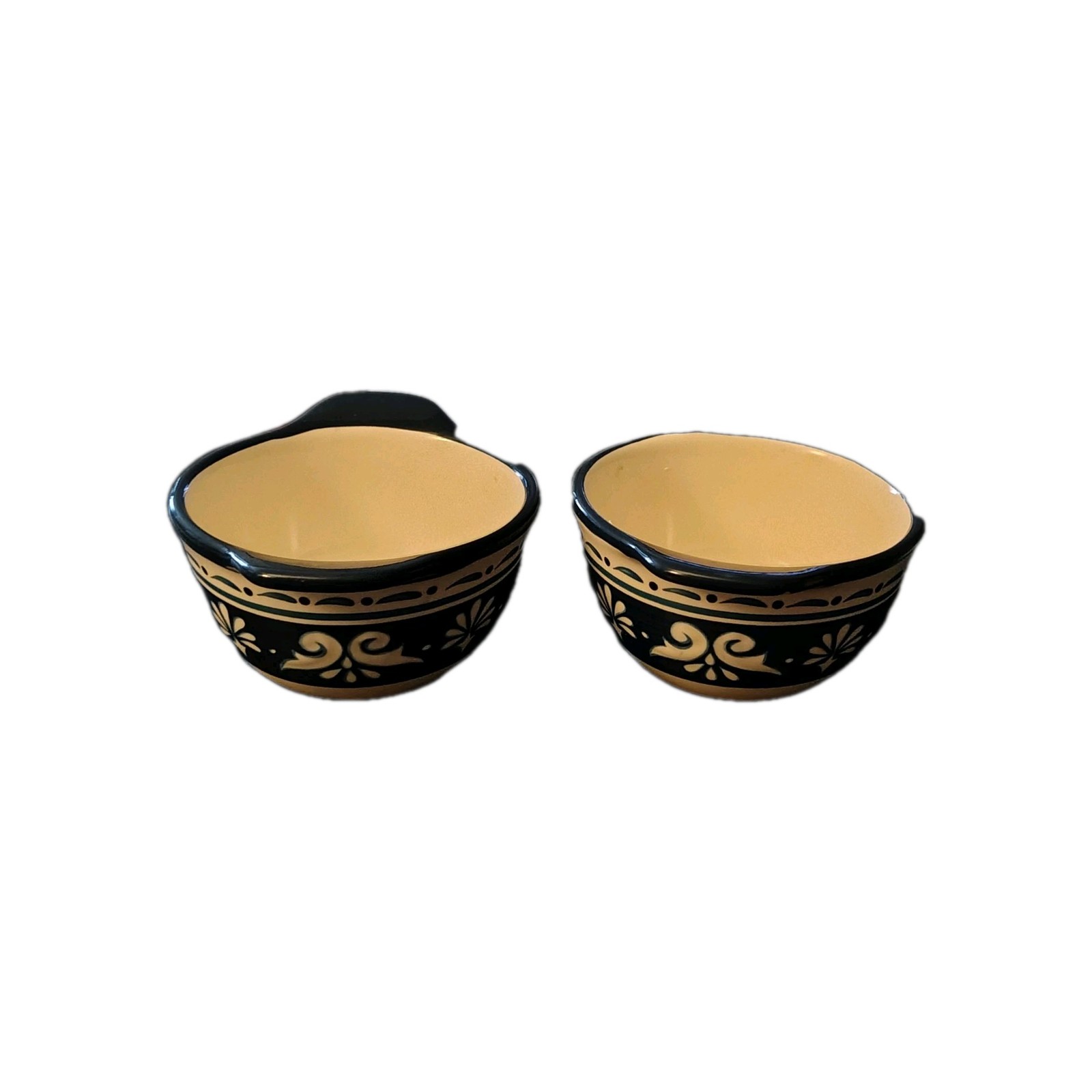 2 Small Bobby Flay Bowls Cream And Blue