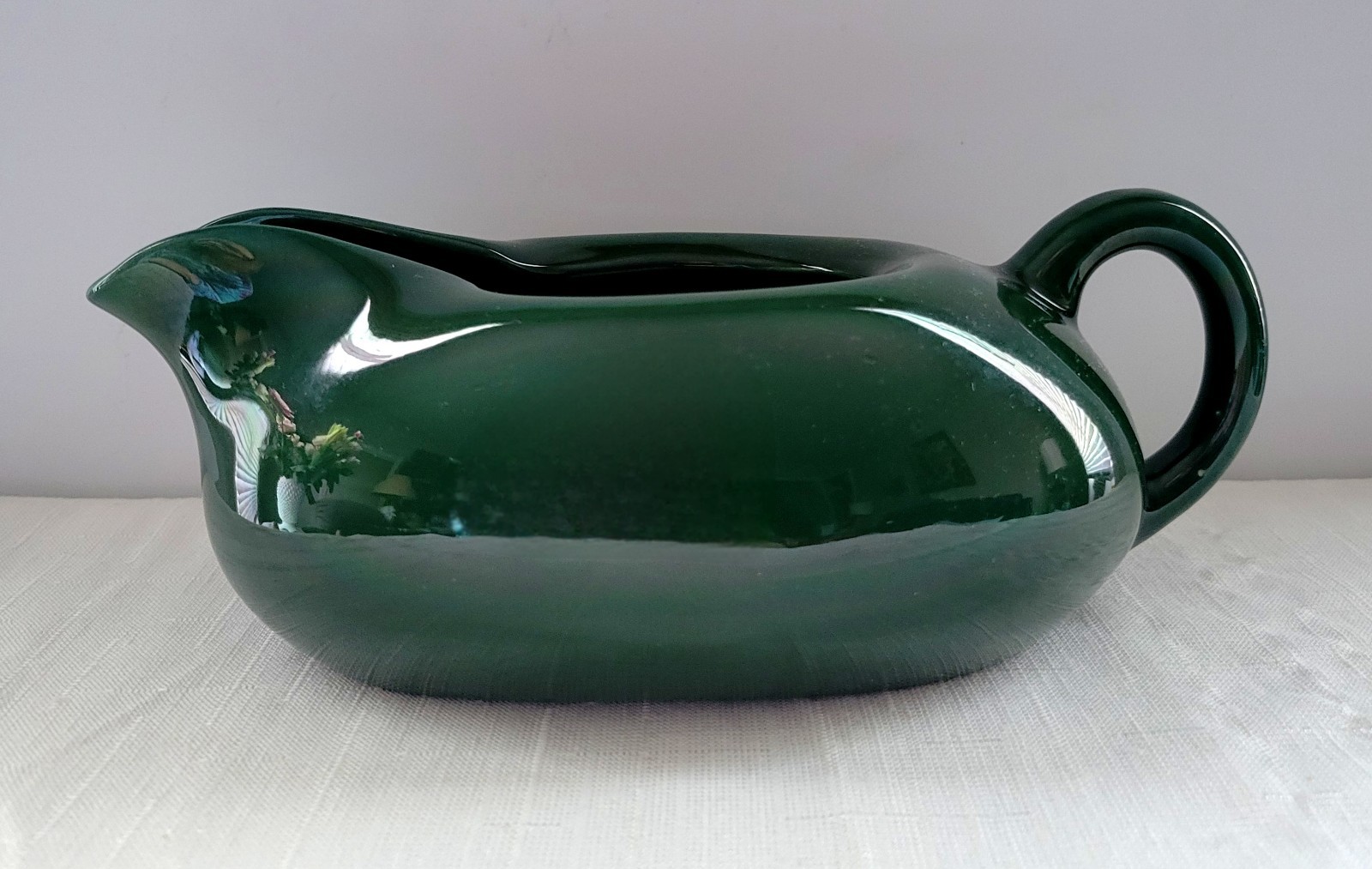 Hollydale Malibu Modern 16oz Gravy Boat Forest Green California 1940s-50s