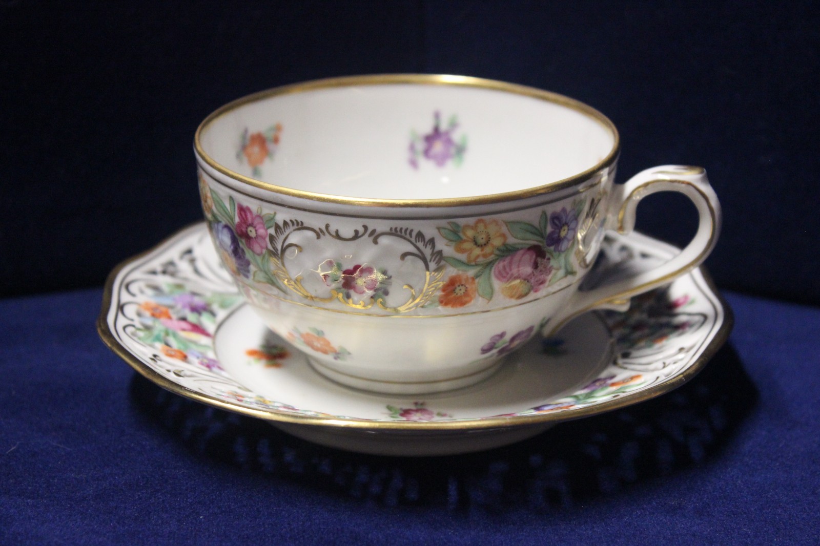 Schumann Bavaria Dresden Empress Chateau Flat Teacup & Saucer Set, 12 Sets Avail