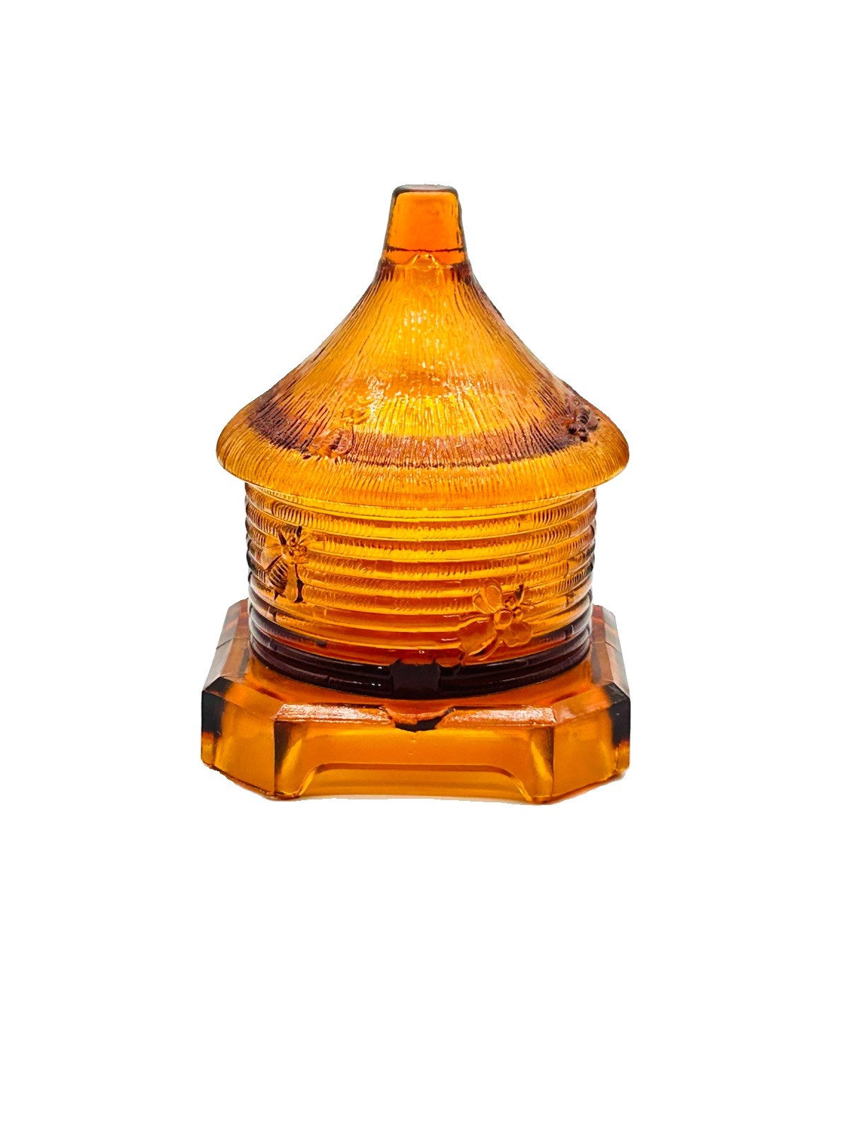Amber Glass Bee Hive Honey Jar – Whimsical Home Decor Bee Box