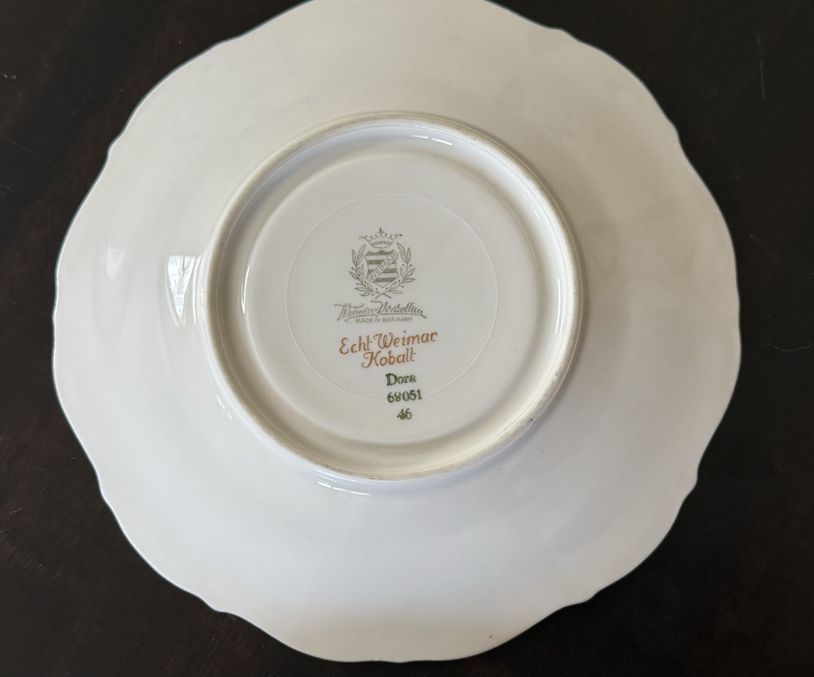 Echt Weimar Kobalt 2-Piece set Saucer Dessert Plate Dora pattern 68051 Blue Gold