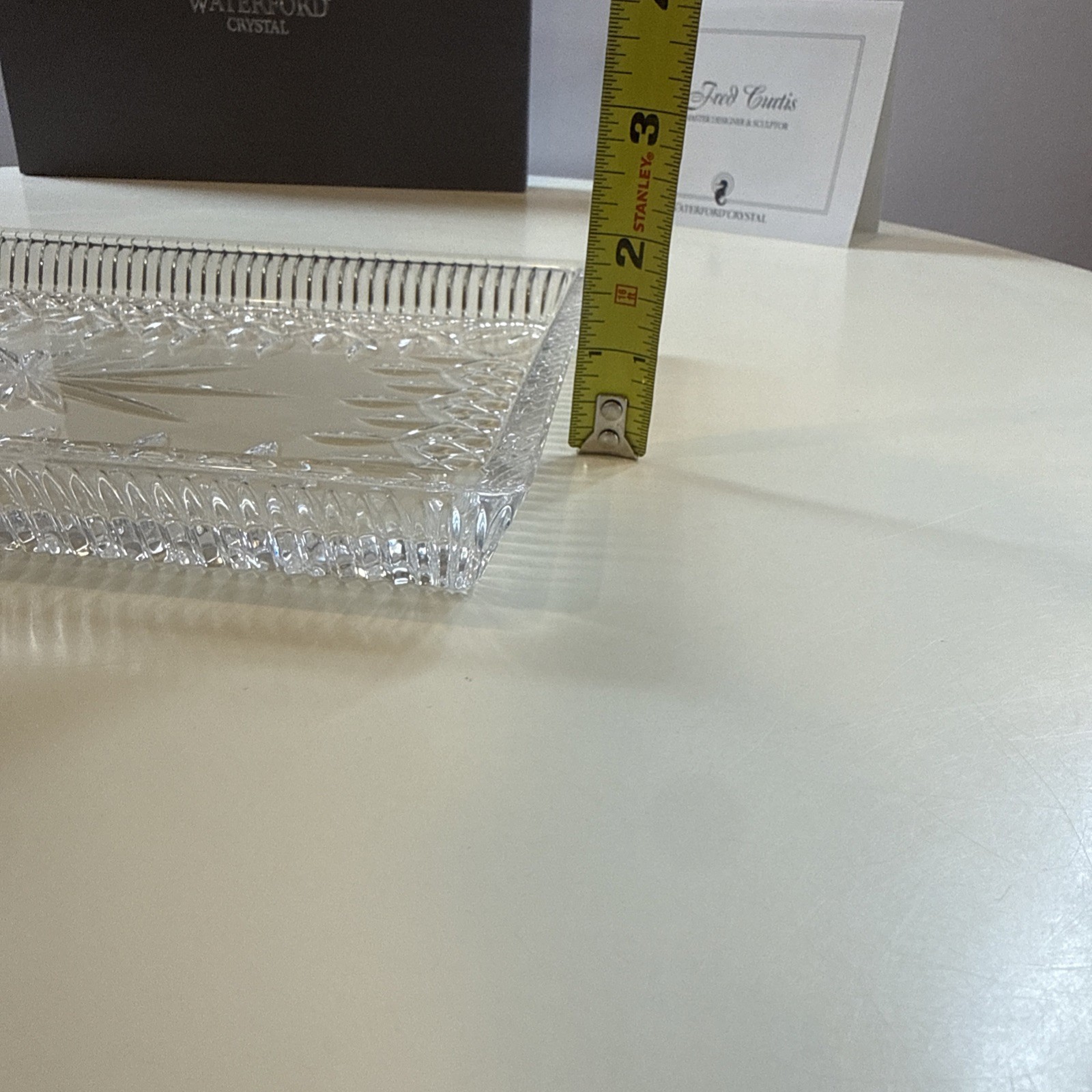 Waterford Crystal Lismore 11″ Vanity Tray Signed Fred Curtis w/ Box Ireland