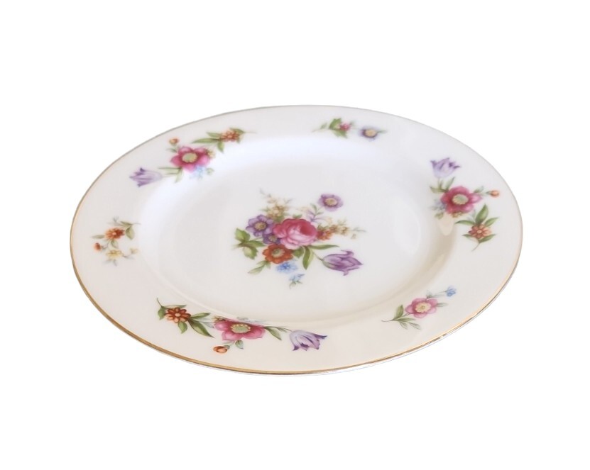 Vintage Sango Bread and Butter Plate Dresdenia 6 1/2″ White & Floral Japan