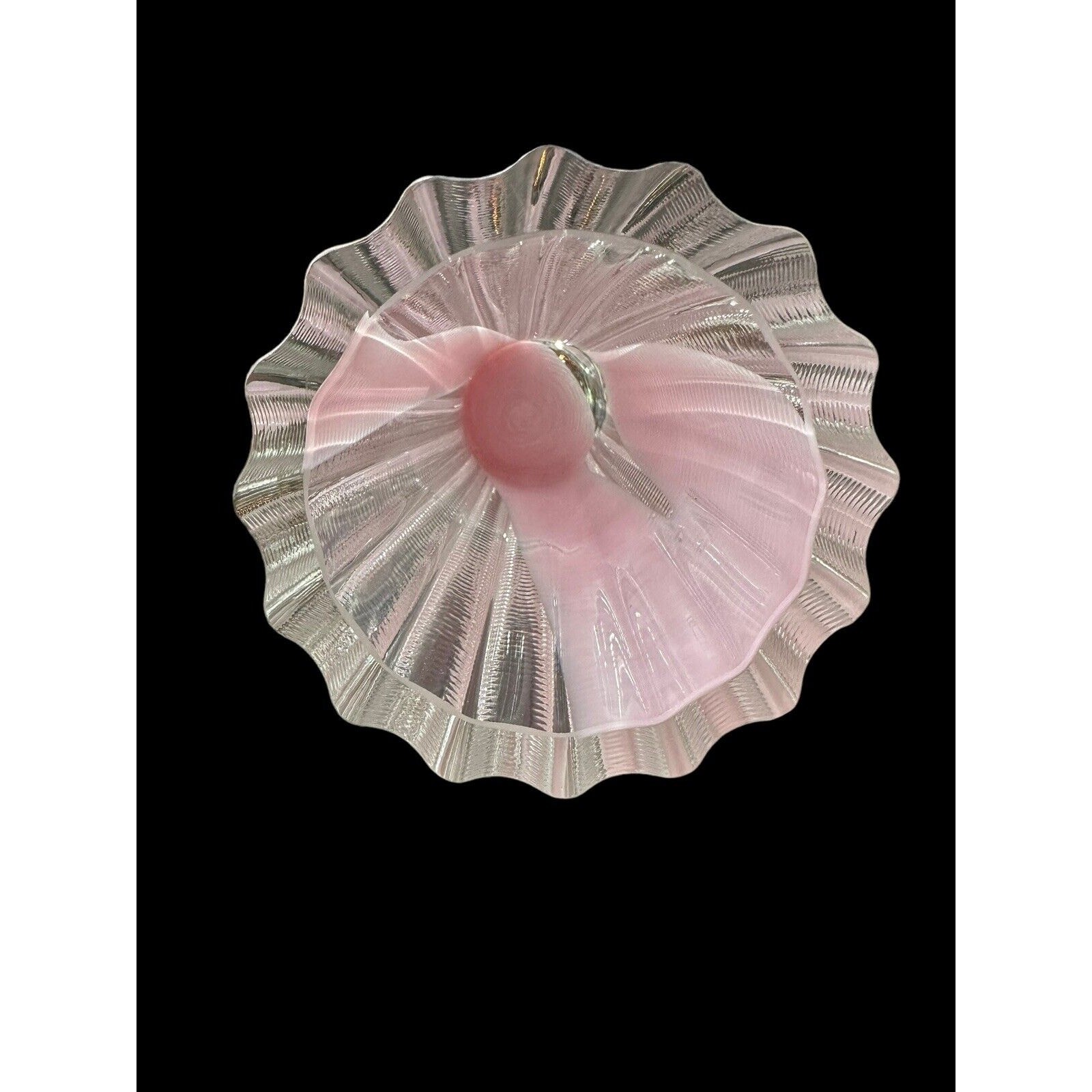 Matt Kolbrener – New Hand Blown Pink Splash Threaded Vase OOAK Signed Dated 10”
