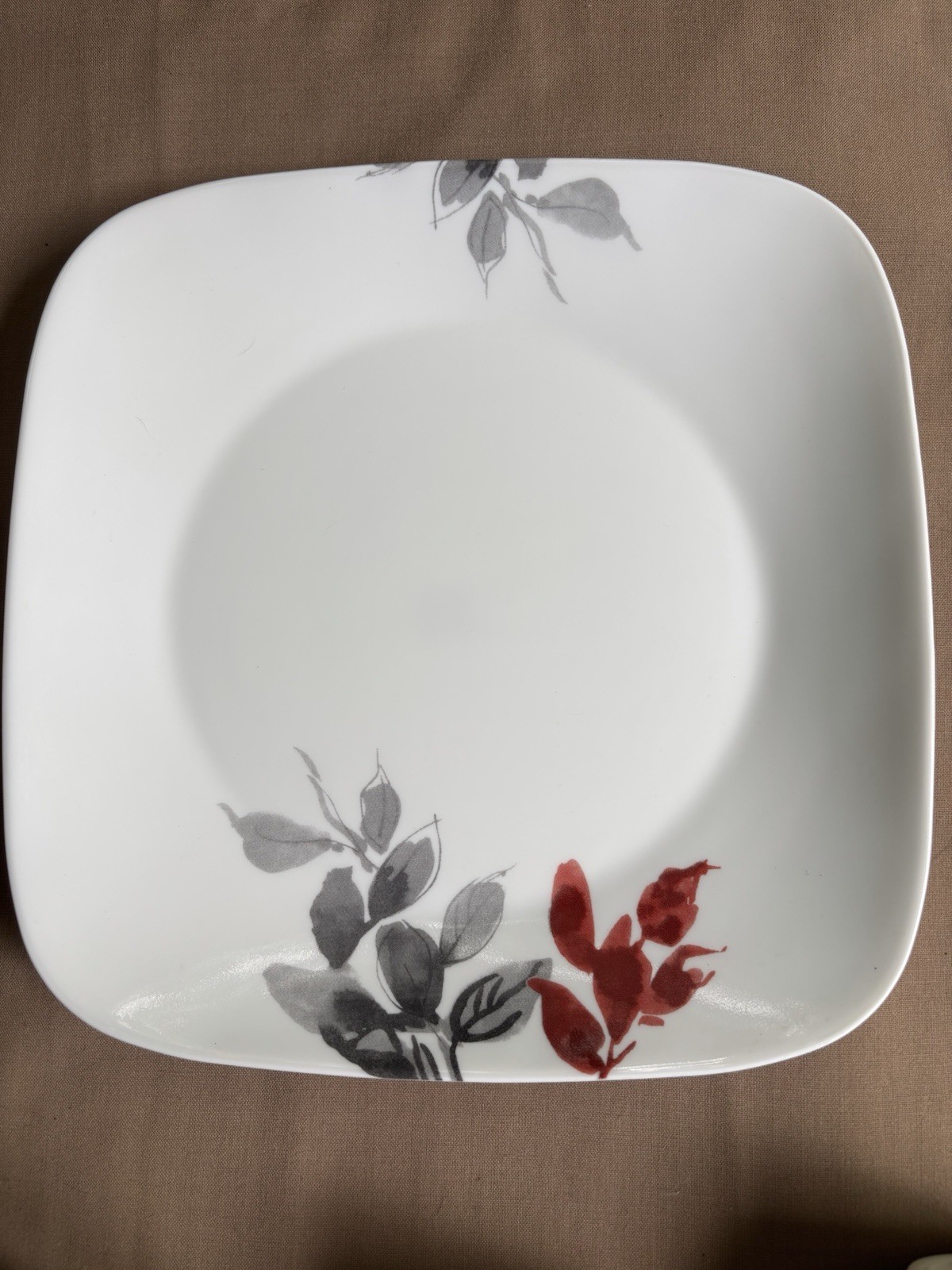 Corelle Kyoto Leaves 15 Pc Square Set 3 Dinner Plates 4 Luncheon 4 Bowls 4 Mugs