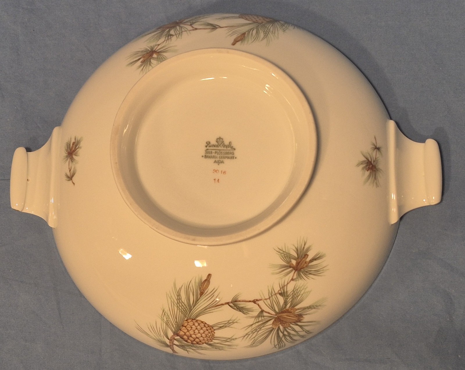 Rosenthal Aida PINE NEEDLE 9″ Round Vegetable Bowl w/ Lid, Germany EUC