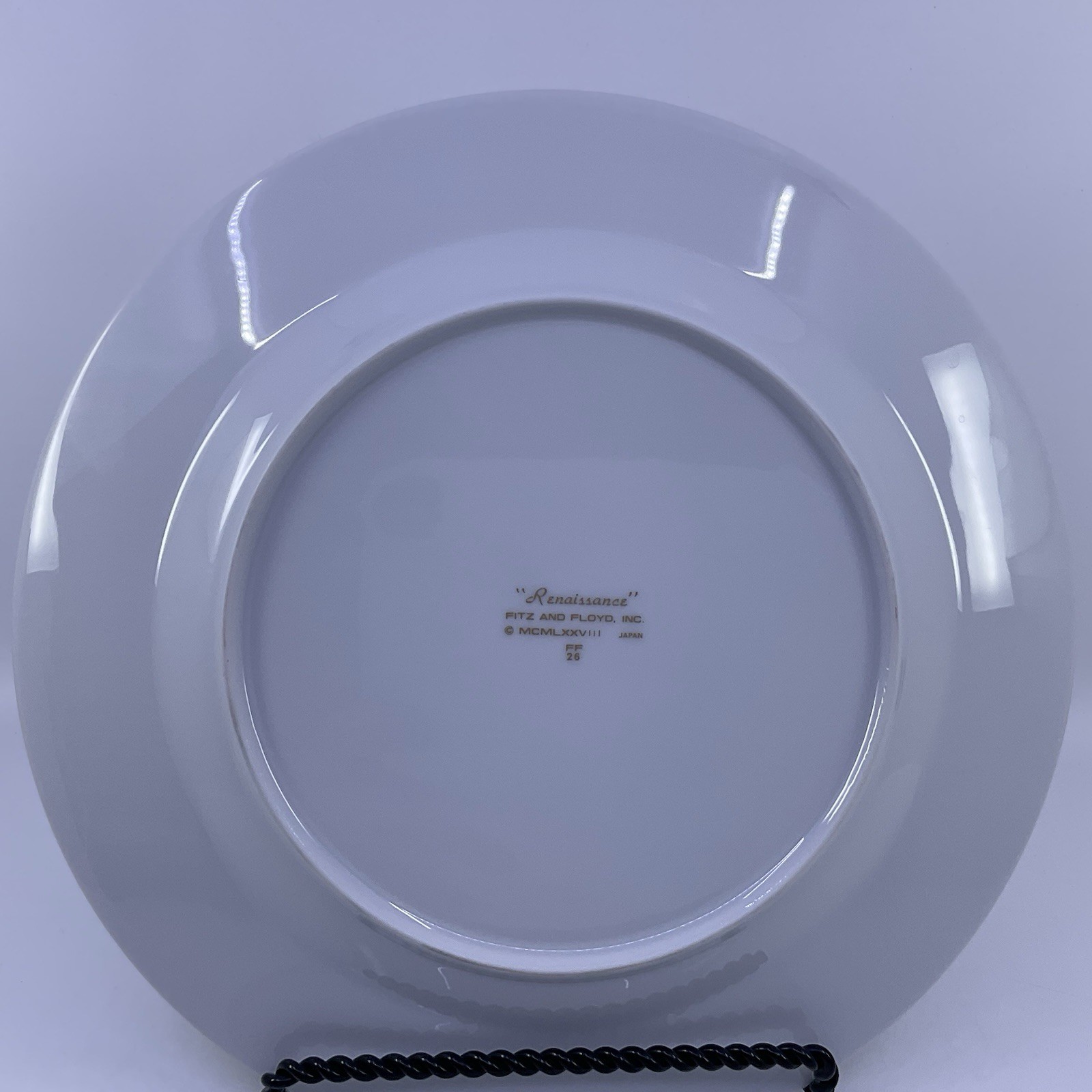 Fitz and Floyd Renaissance Dark Green Dinner Plates 10 1/4″ – Set Of 2