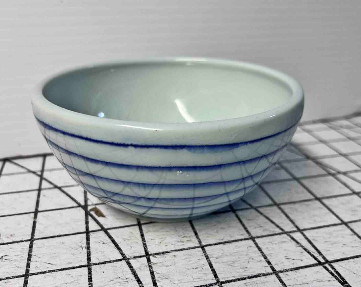Cereal /Soup Bowl- White & Blue Stripe