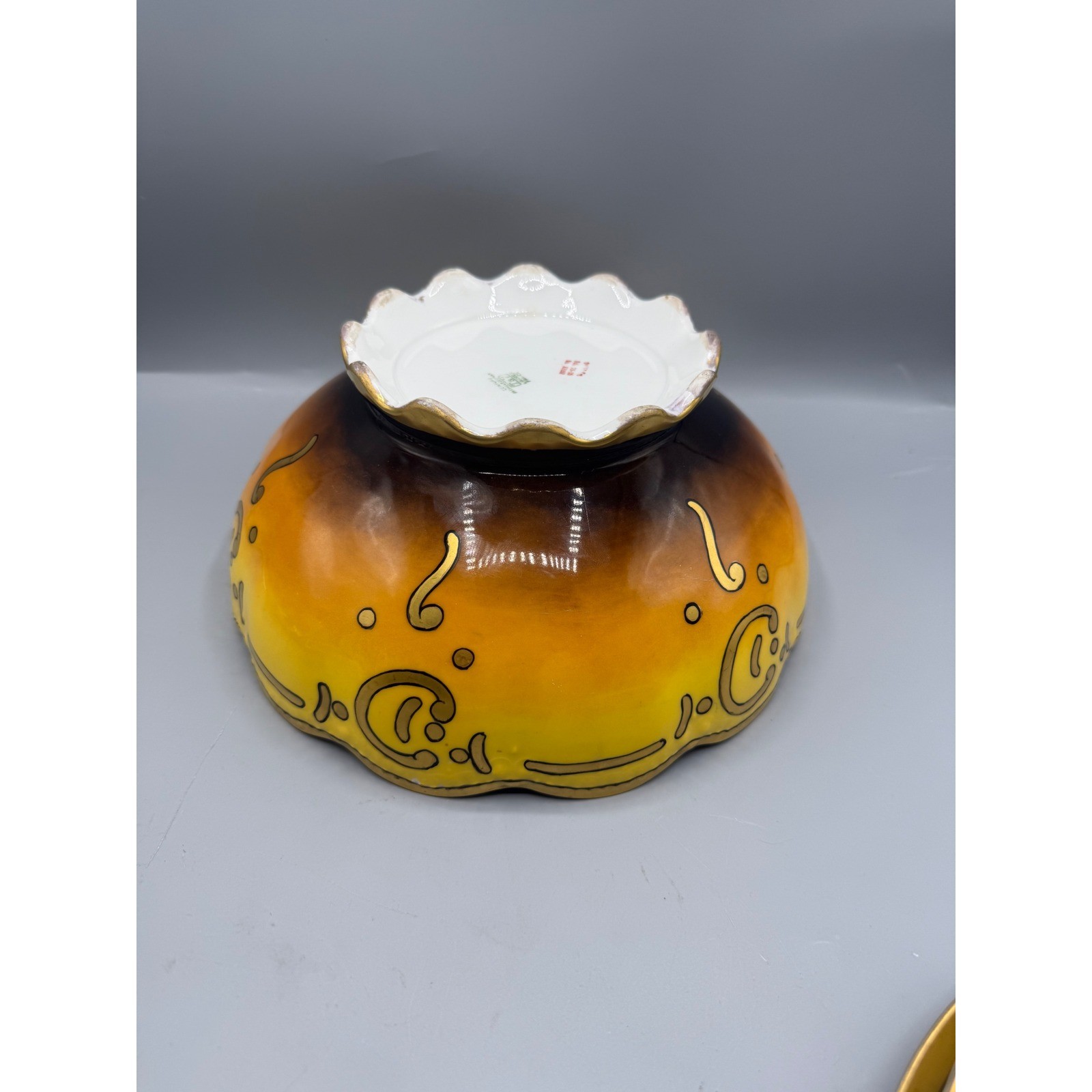 T&V Limoges France Antique Hand Painted Cherry Porcelain Bowl Artist Signed 9in