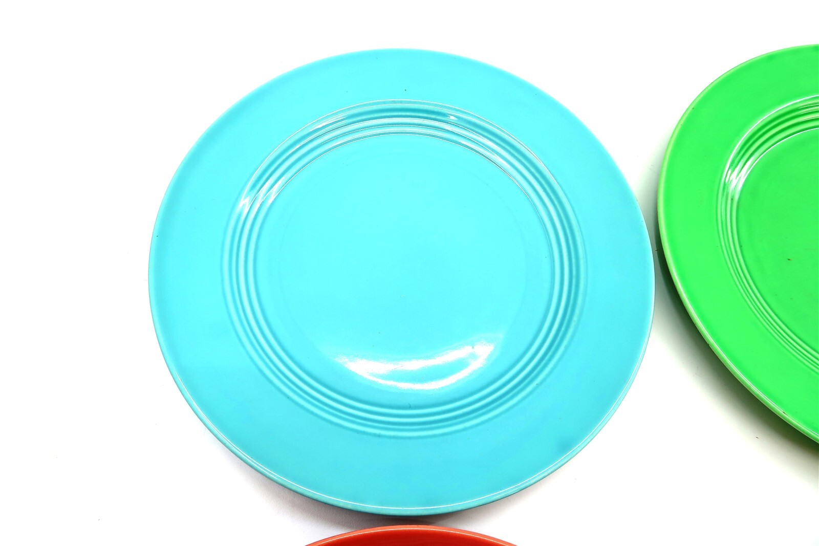 x8 Vintage HOMER LAUGHLIN HARLEQUIN 9 1/4″ Dinner Plates mixed colors NICE LOT!!