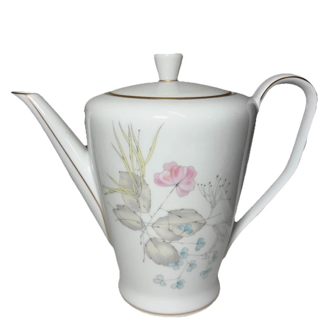 Rosenthal Bettina Parisian Spring Floral White Germany Coffee Tea Pot 8-1/4″