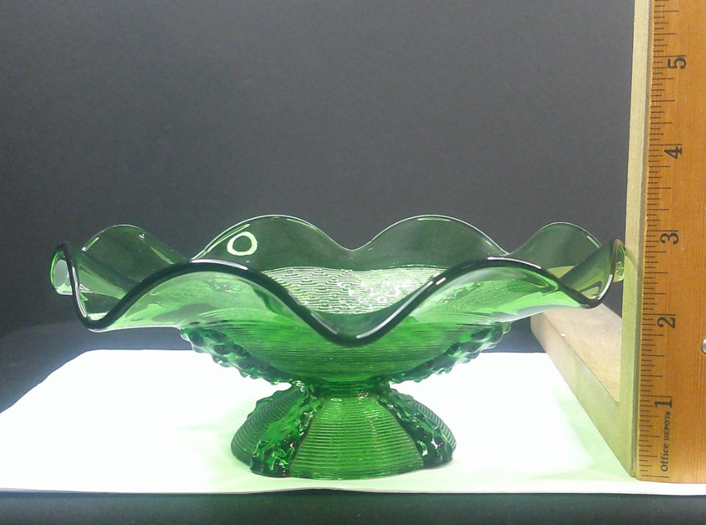 Northwood Glass, Button Panels, Emerald Green, Bowl, EAPG, c 1899, USA, VgCd
