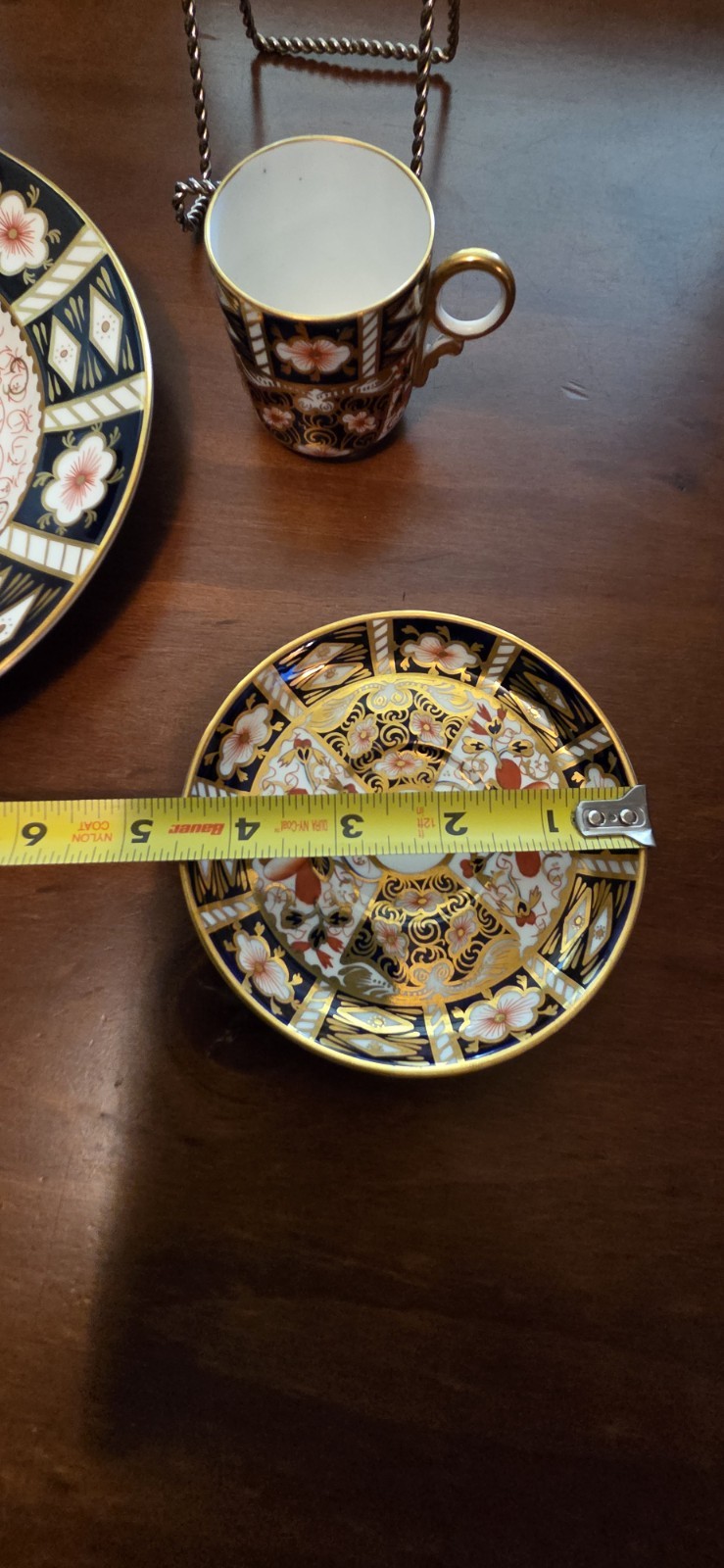 Royal Crown Derby Traditional Imari Handpainted Salad Plate Cup Saucer 3pcs