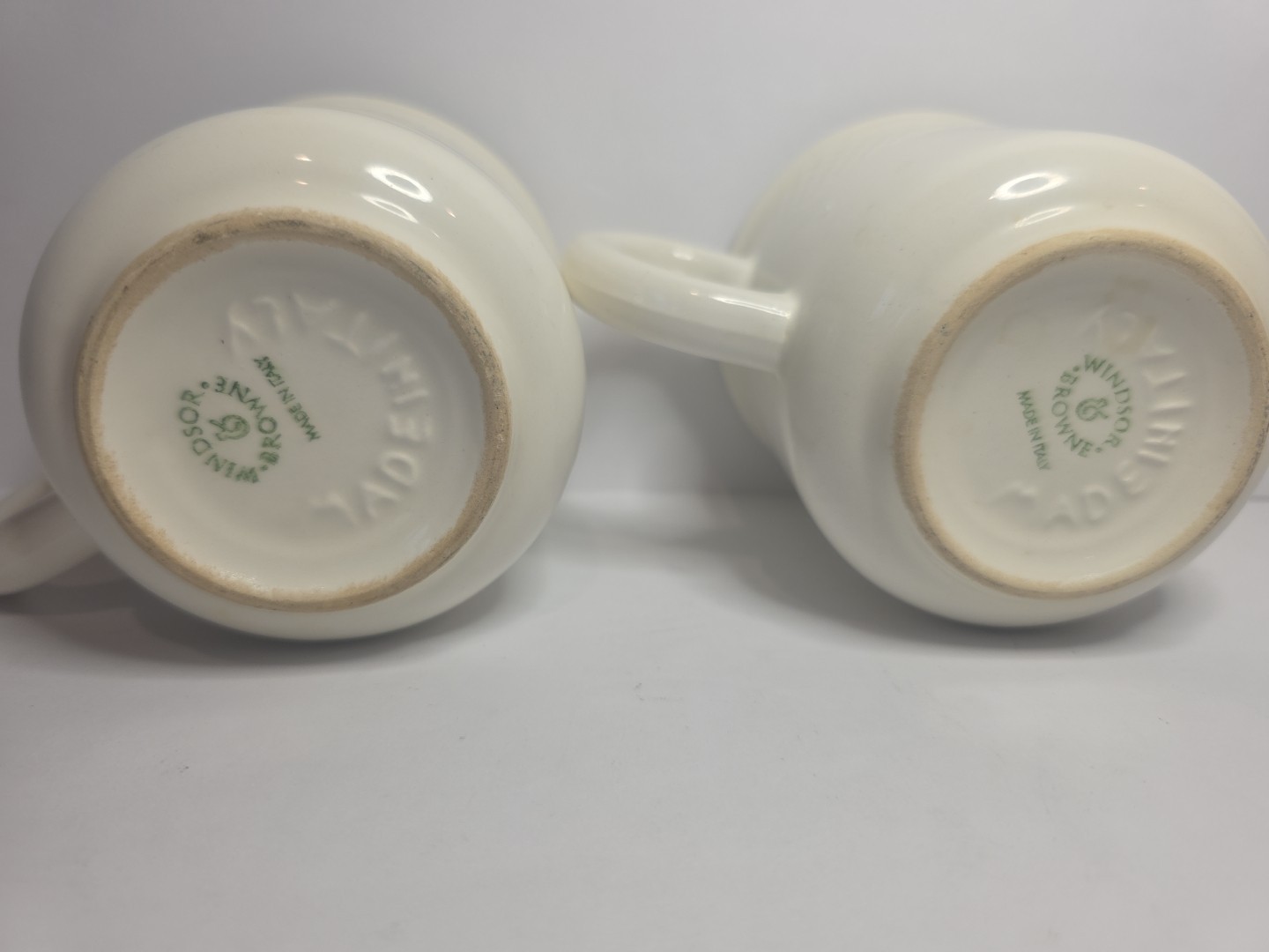 2x Windsor Browne WIB11 (1) 3 1/8” Coffee Mug Cups Made In Italy Vintage