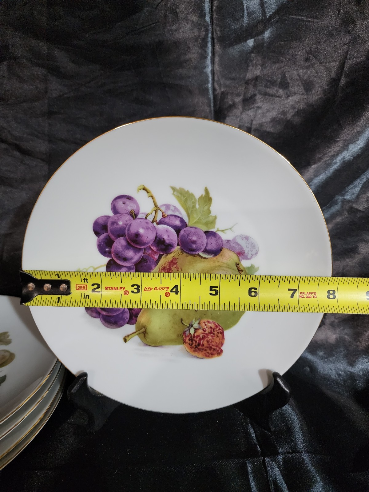Vintage Bareuther Waldsassen Bavaria Germany Assorted Fruit Wall Plate (5pc)