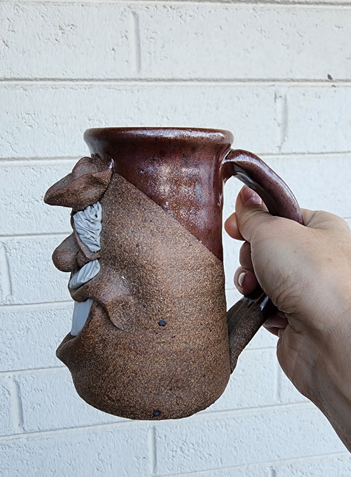 Original Mark Hines Creations Funny Face Mug Stoneware Pottery Artist Signed