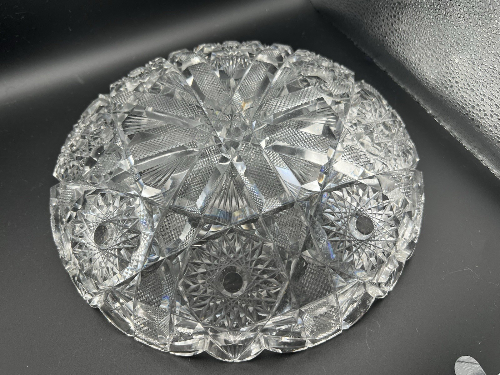 10-1/4” Rochester Glass Co. / HC Fry American Brilliant ABP Cut Crystal Low Bowl