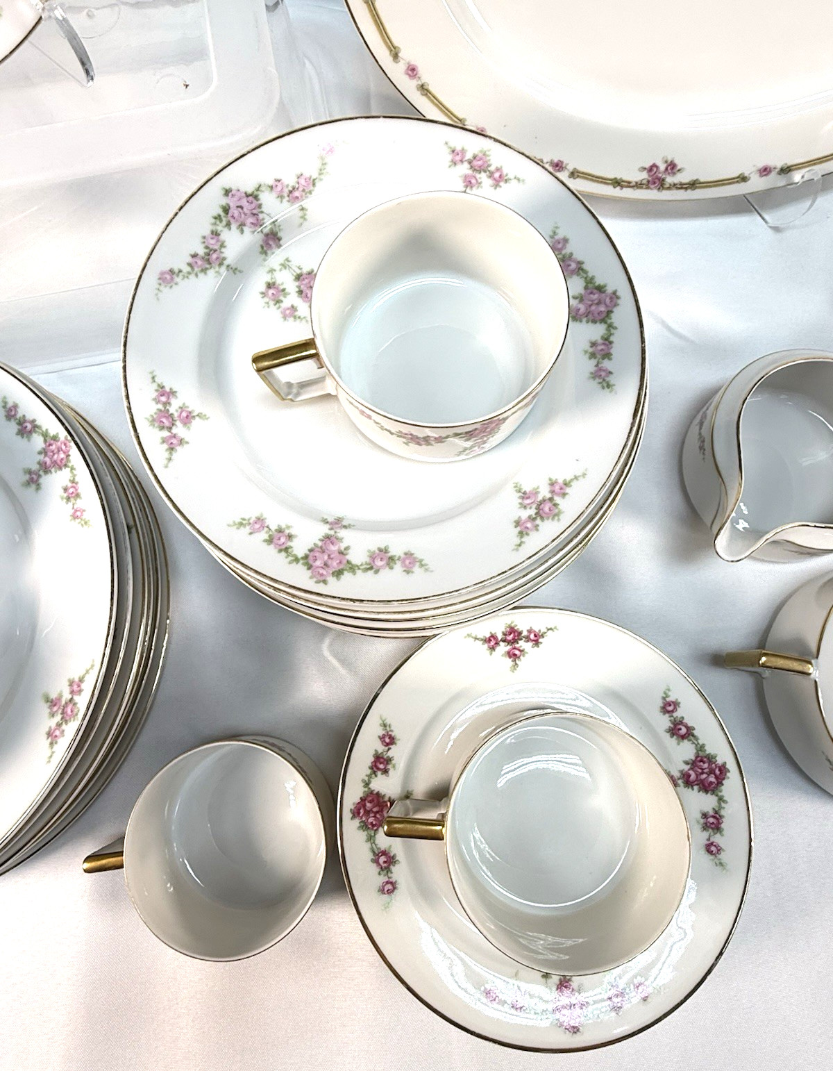 Vintage Heinrich & Co Rosalinda Bavaria China Set – 44pc Pink Rose Gold Trim
