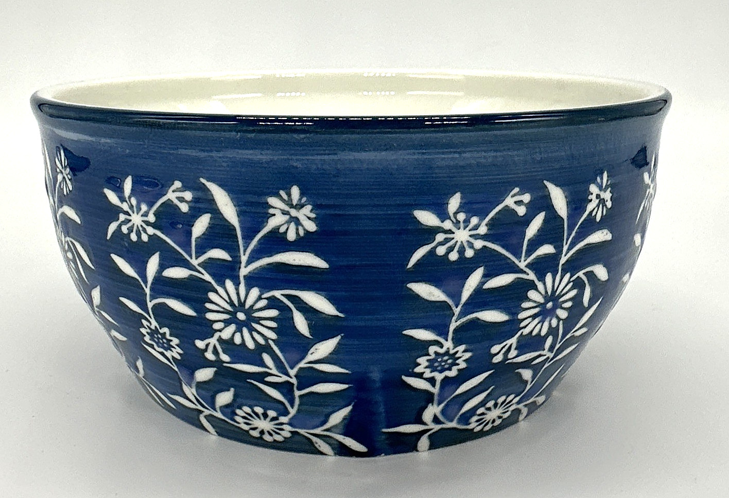 Yokohama Studio Blue Flowers Rice Soup Noodle Bowl 6″ Hand Painted Porcelain