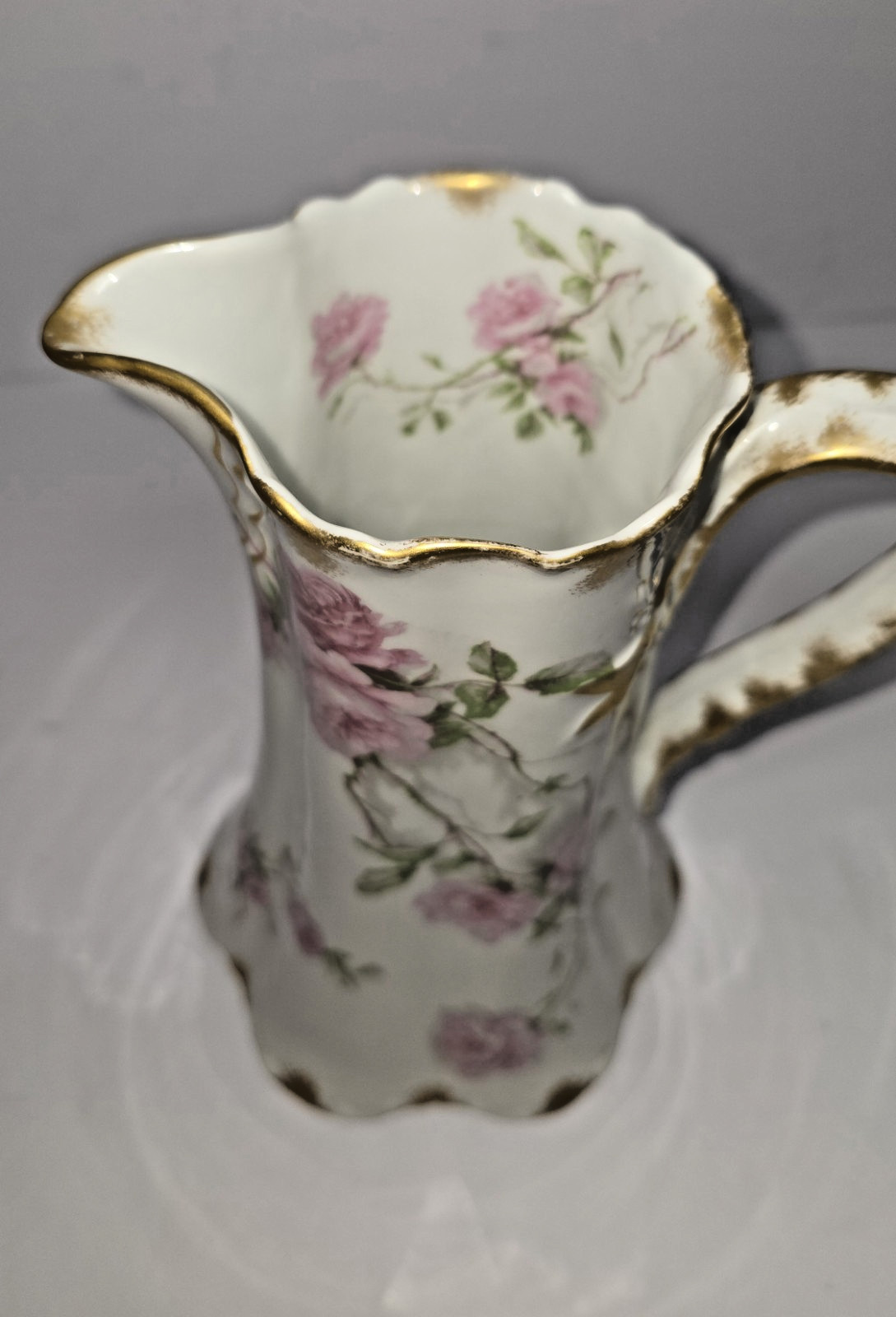 Limoges Haviland – Baltimore Rose – 9 in. Pink Schleiger 1151 Pitcher / Tankard