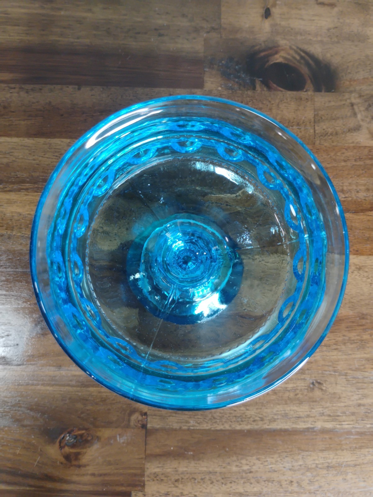 Indiana Glass Blue Kings Crown Compote Candy Dish