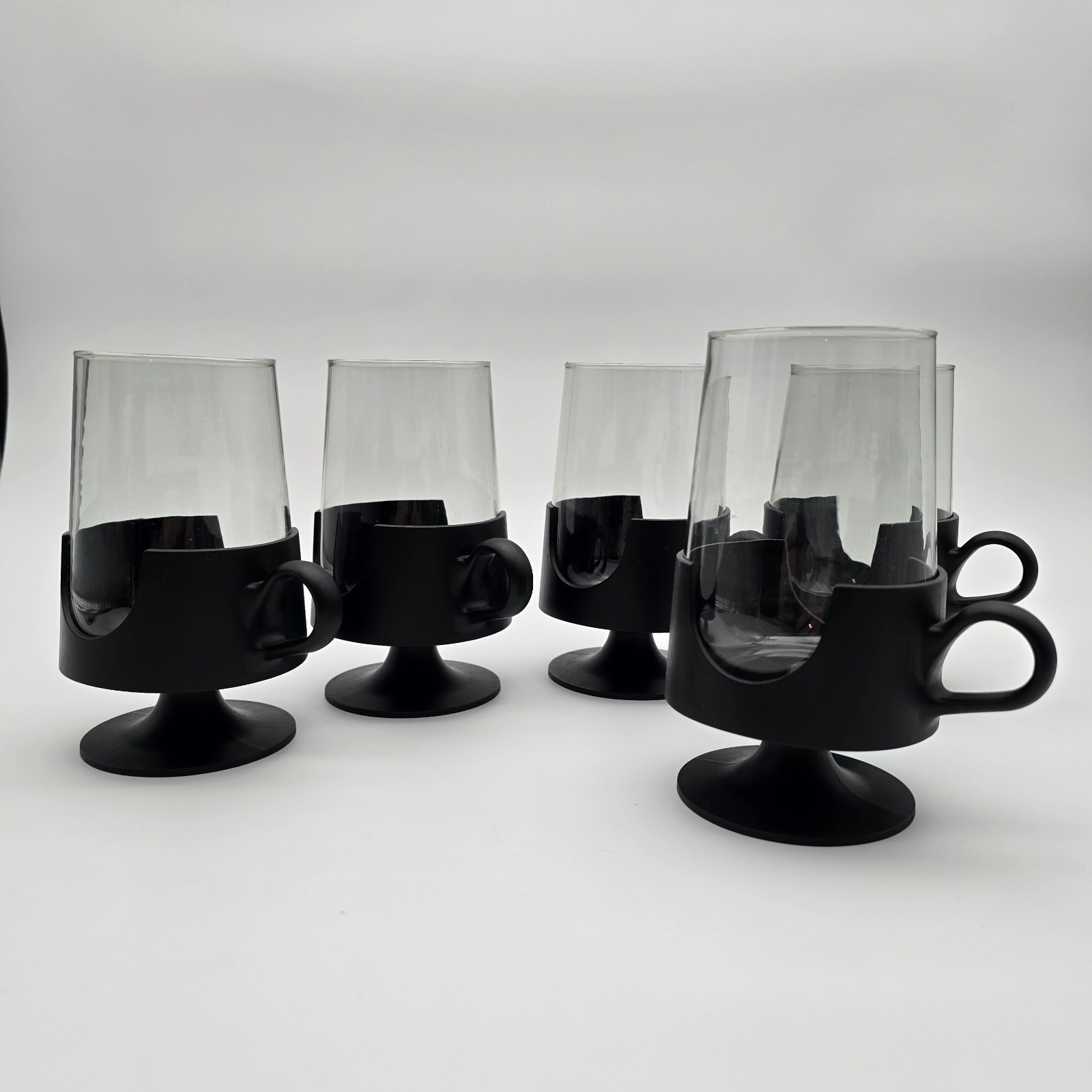 Corning Glas-Snap Mug Cup 12oz Ounce Glass Lot Set 5 Retro MCM 60s Vintage
