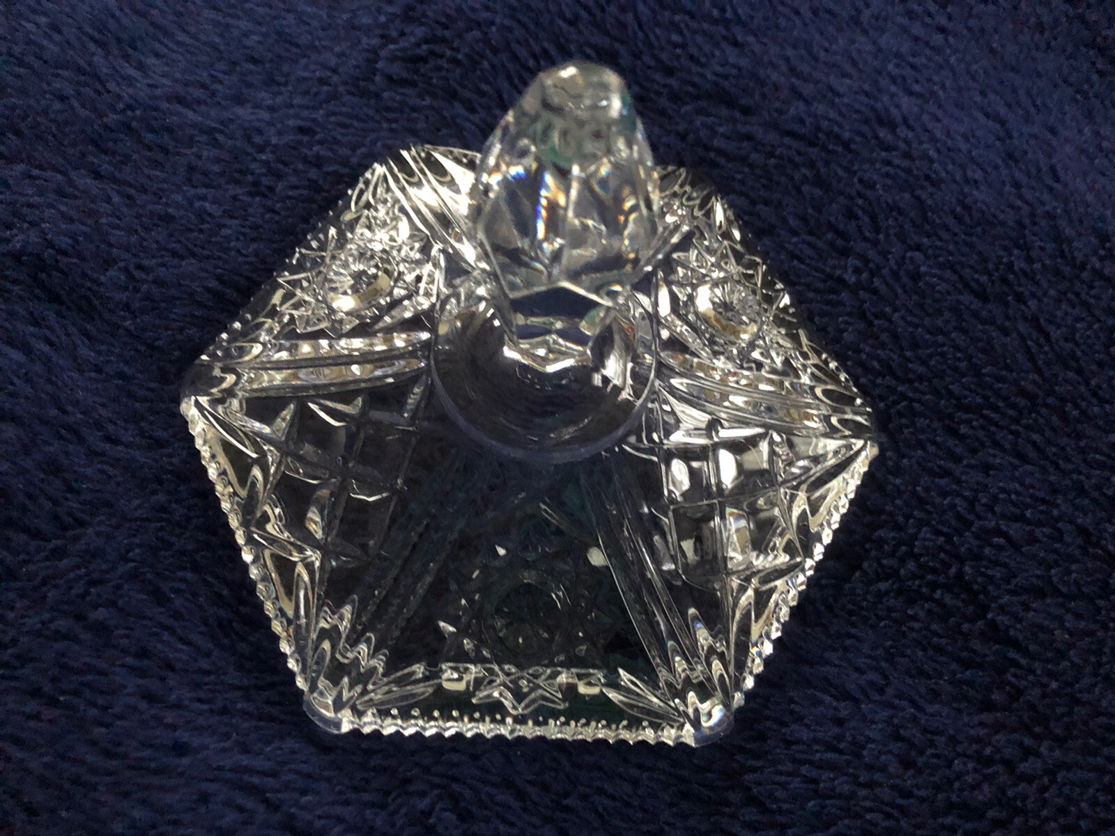 Cut Glass Covered Candy Bowl