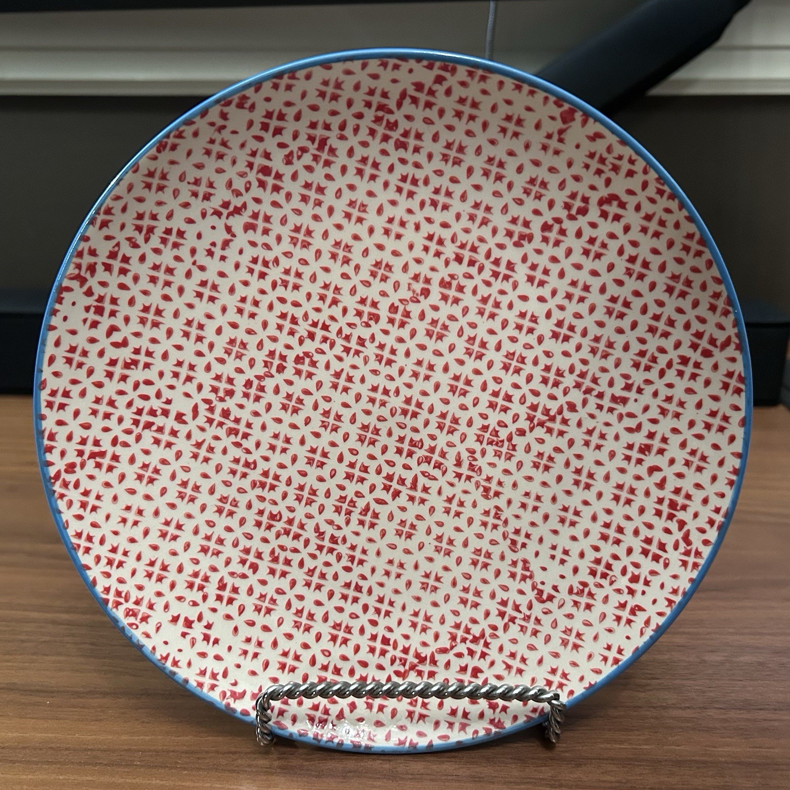 World Market Pair 8” Salad Plates, Geometric Boho Marrakesh Country Garden Party