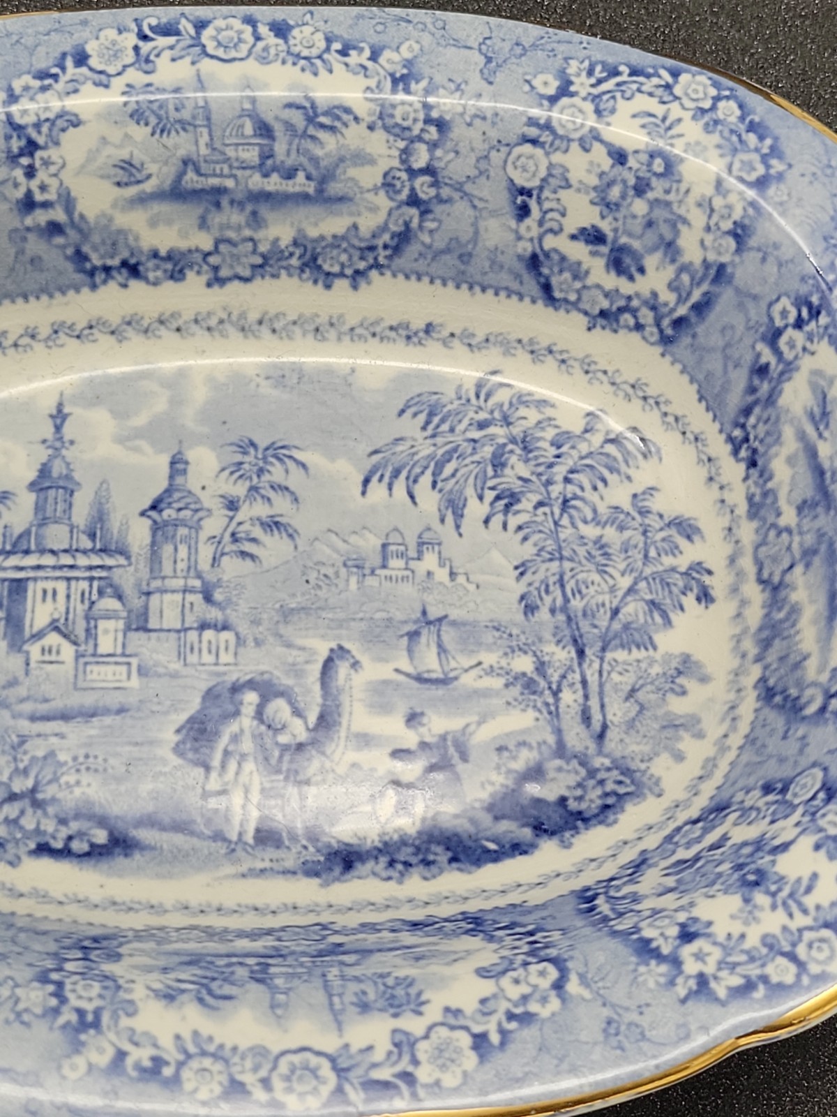 Antique Ridgways England Oriental Transferware Open Vegetable Dish 8.5″ x 6.75″