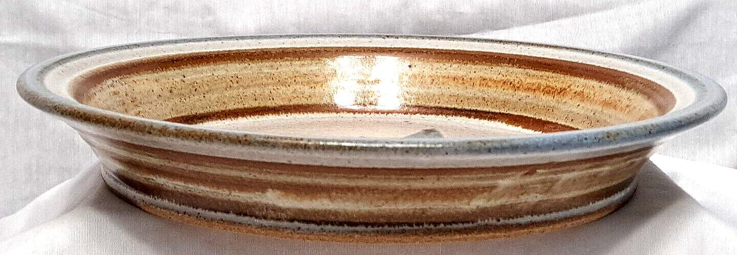 Vintage Studio Pottery 10″ Serving Dish Desert Floral Hand Painted Artist Signed