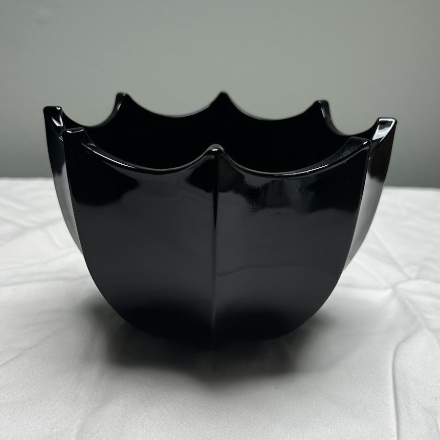 Vintage Black Amethyst Glass Umbrella Bowl