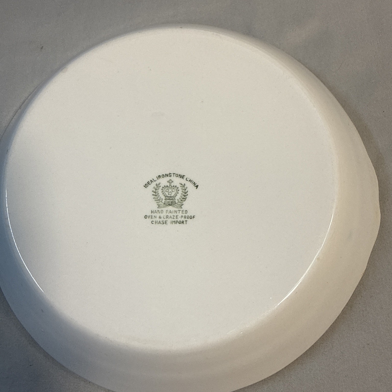 IDEAL IRONSTONE China Hand Painted Chase OVEN PROOF ROUND GRATIN DISH 6.5″