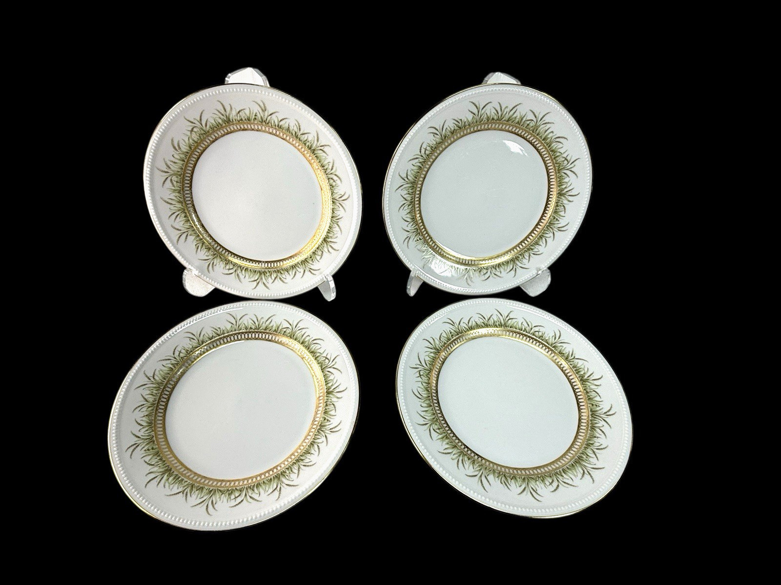4 Kaiser “ARTEMIS” Design K. Nossek 7 7/8″ Salad Plates Germany VTG Discontinued