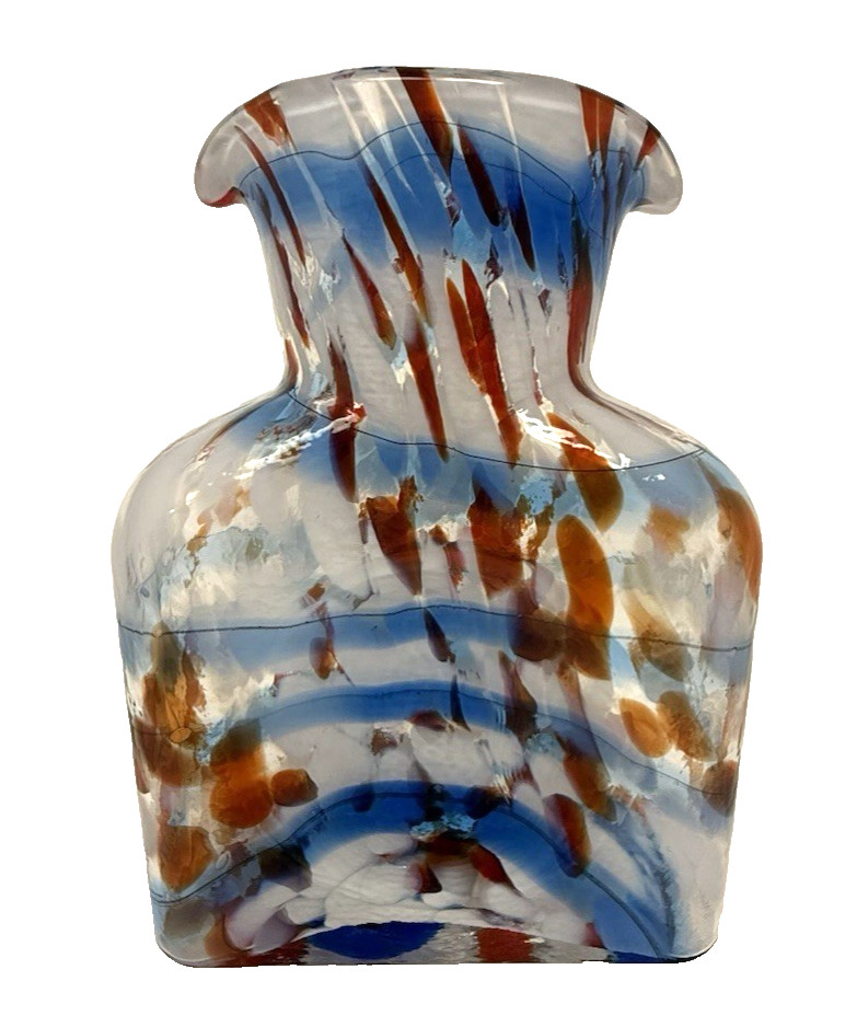 Blenko Glass Water Bottle 384 – Patriotic – Red White and Blue