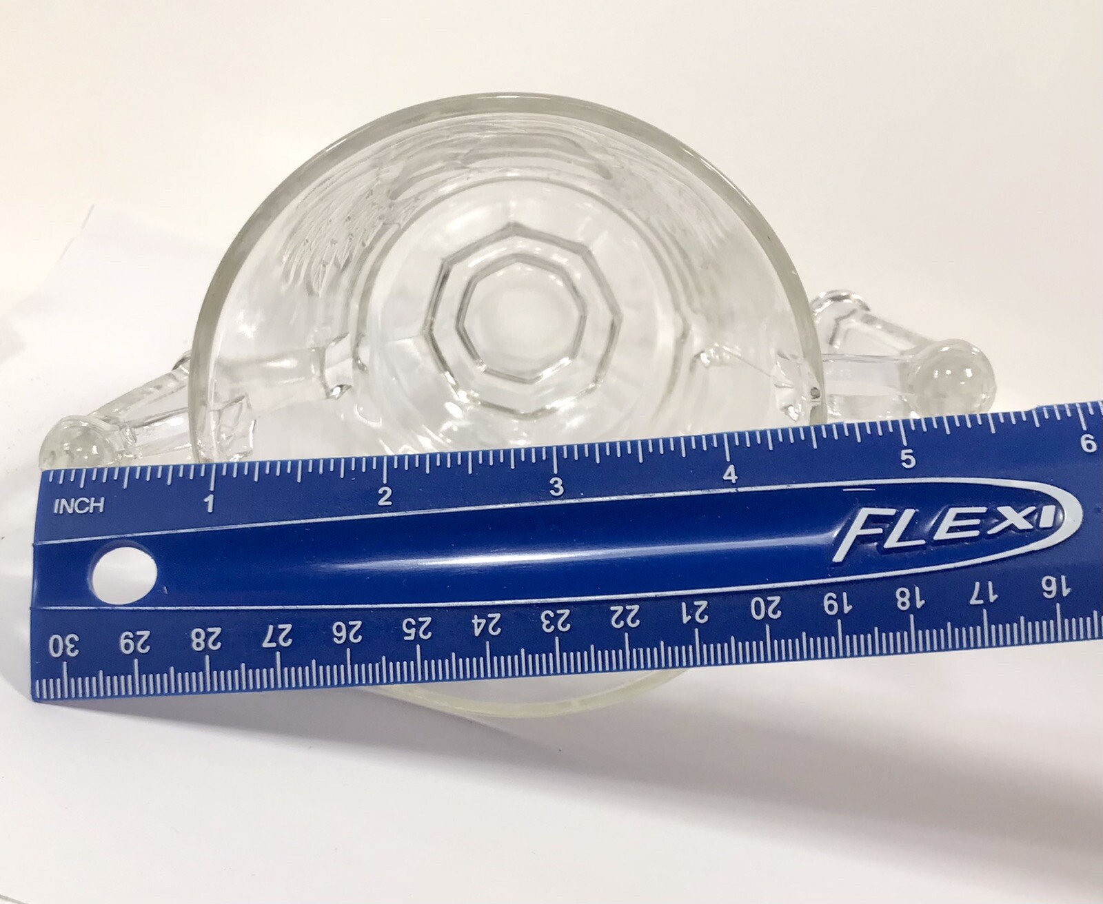 Jeannette Glass Baltimore Pear Clear Lidded Bowl W Handles Sugar Candy Vintg W30