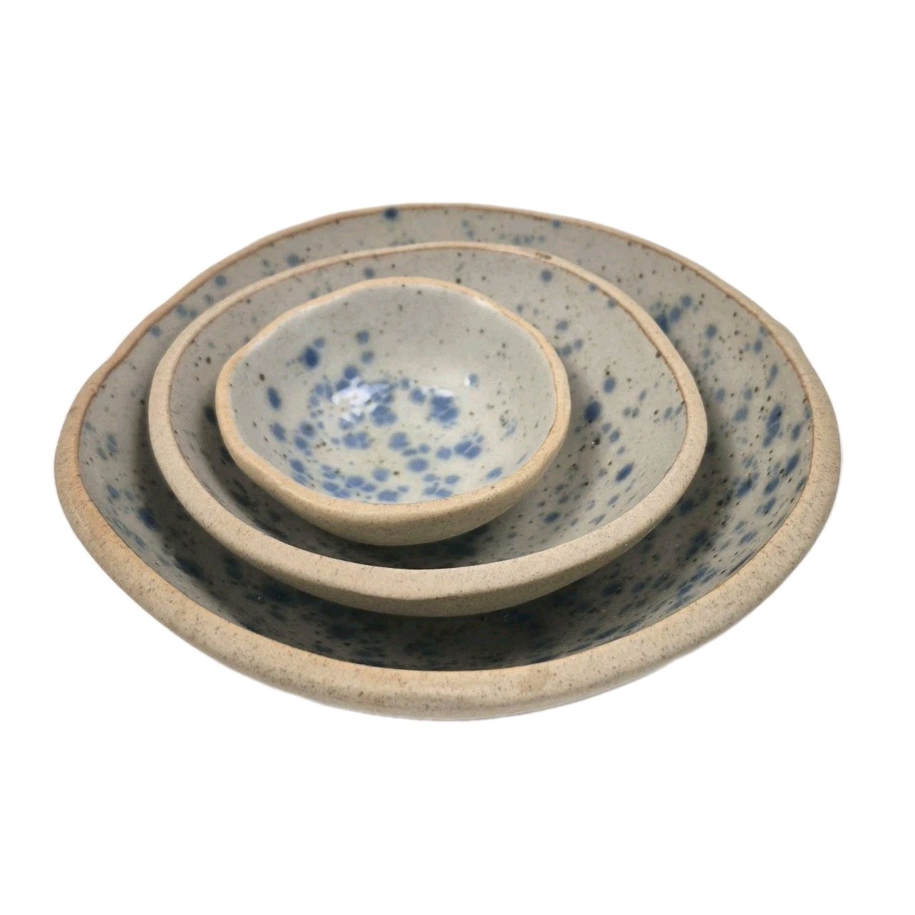 Tag Kitchen Home Decor Set of 3 Hudson Speckled Porcelain Rustic Bowls