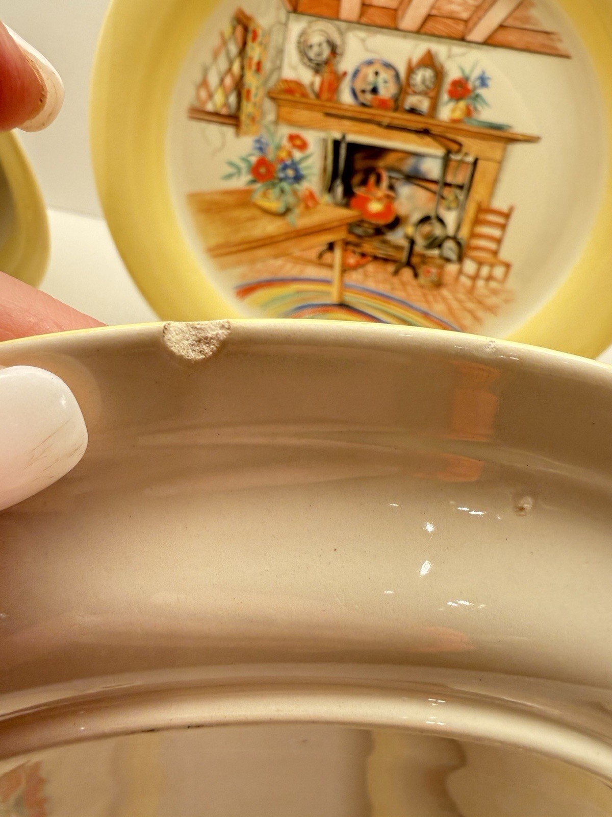 26pc Homer Laughlin Eggshell Colonial Kitchen Hearth Yellow Rim 1941 Swing Set