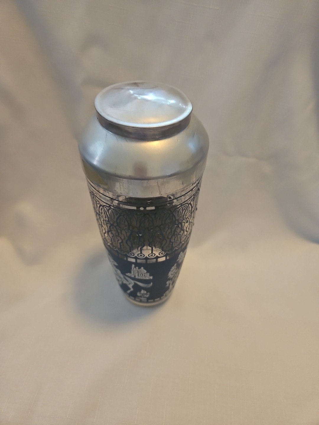 Jeannette Wedgwood GRECIAN Blue Hellenic Greek Roman Jasperware Cocktail SHAKER