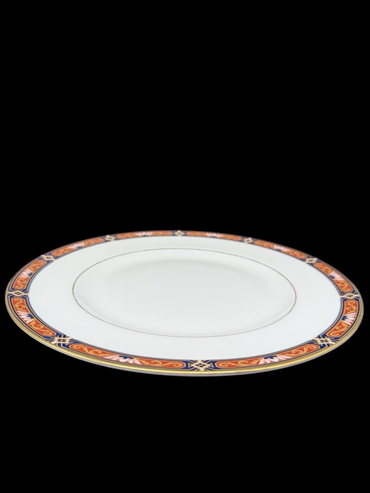 Wedgwood Chippendale Blue And Rust Dinner Plate Discontinued England