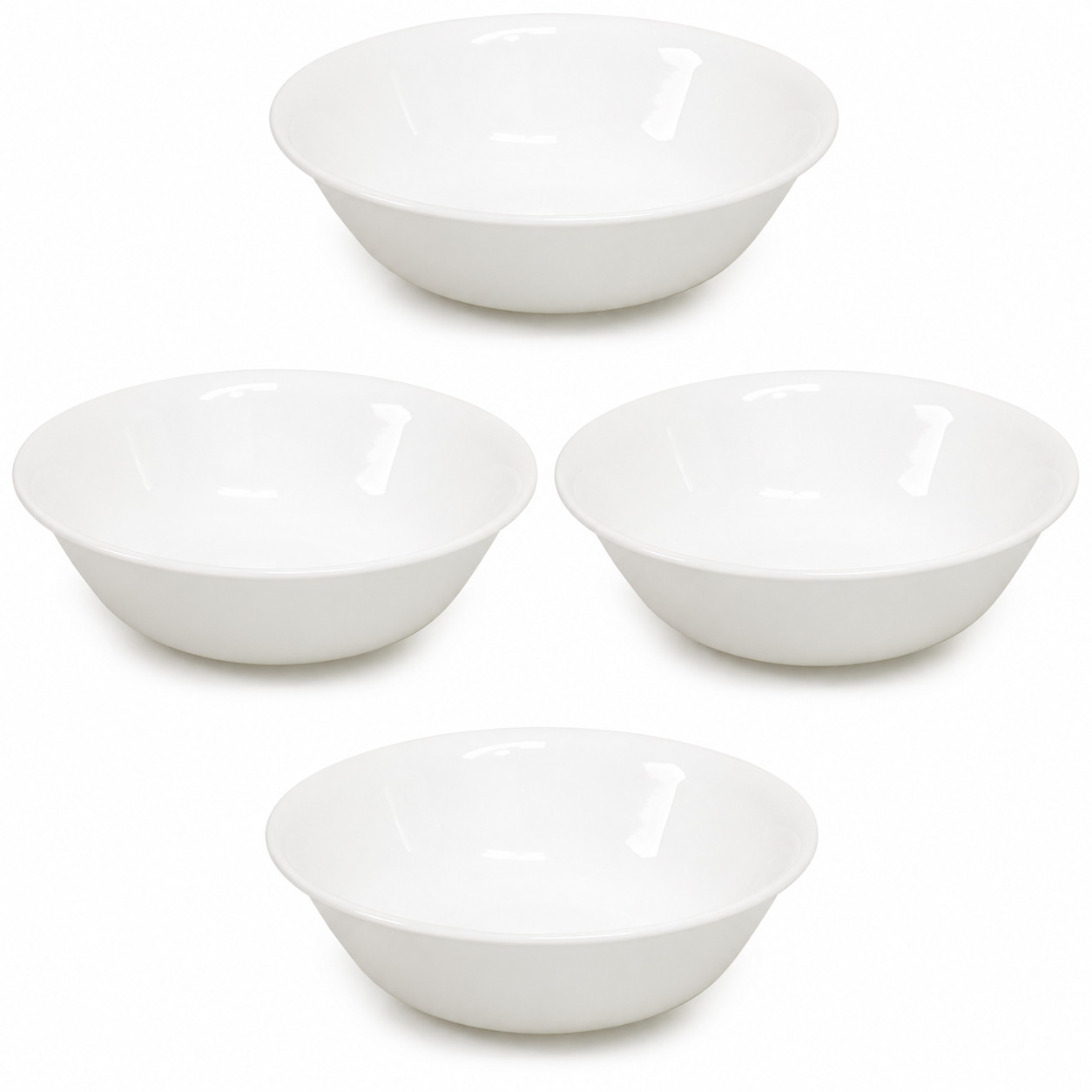 4pk- Corelle Vitrelle 1-Quart Serving Bowls Winter Frost White 8.5″ Round