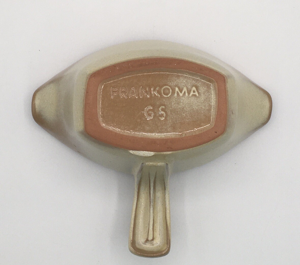 Frankoma 6S Pottery Desert Gold Double Sided Handled Gravy Sauce Boat MCM VTG