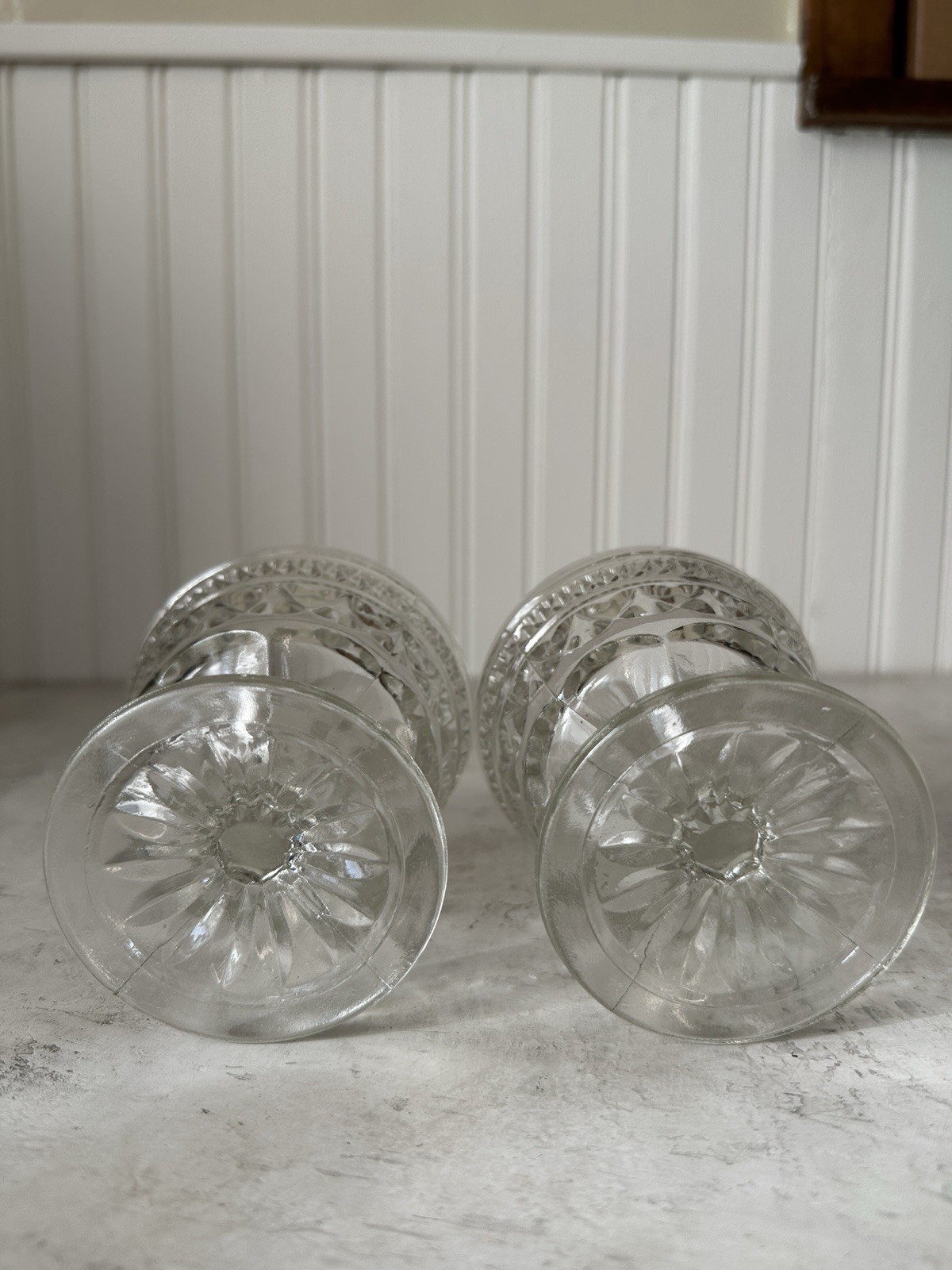Set of 4 Anchor Hocking Wexford Clear Glass Dessert Cups Sherbet Dishes Vintage