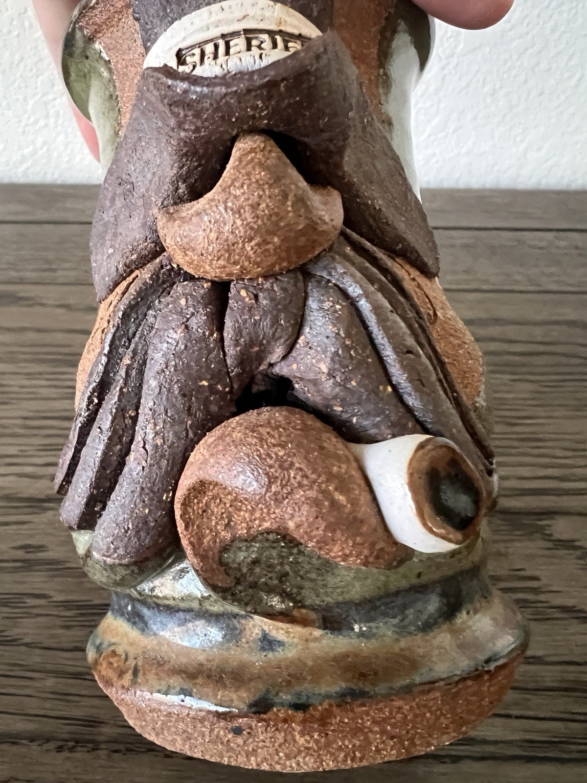 Ugly Funny 3D Face Mug MMS Mahon Stoneware Pottery Mustache Man Cowboy Sheriff