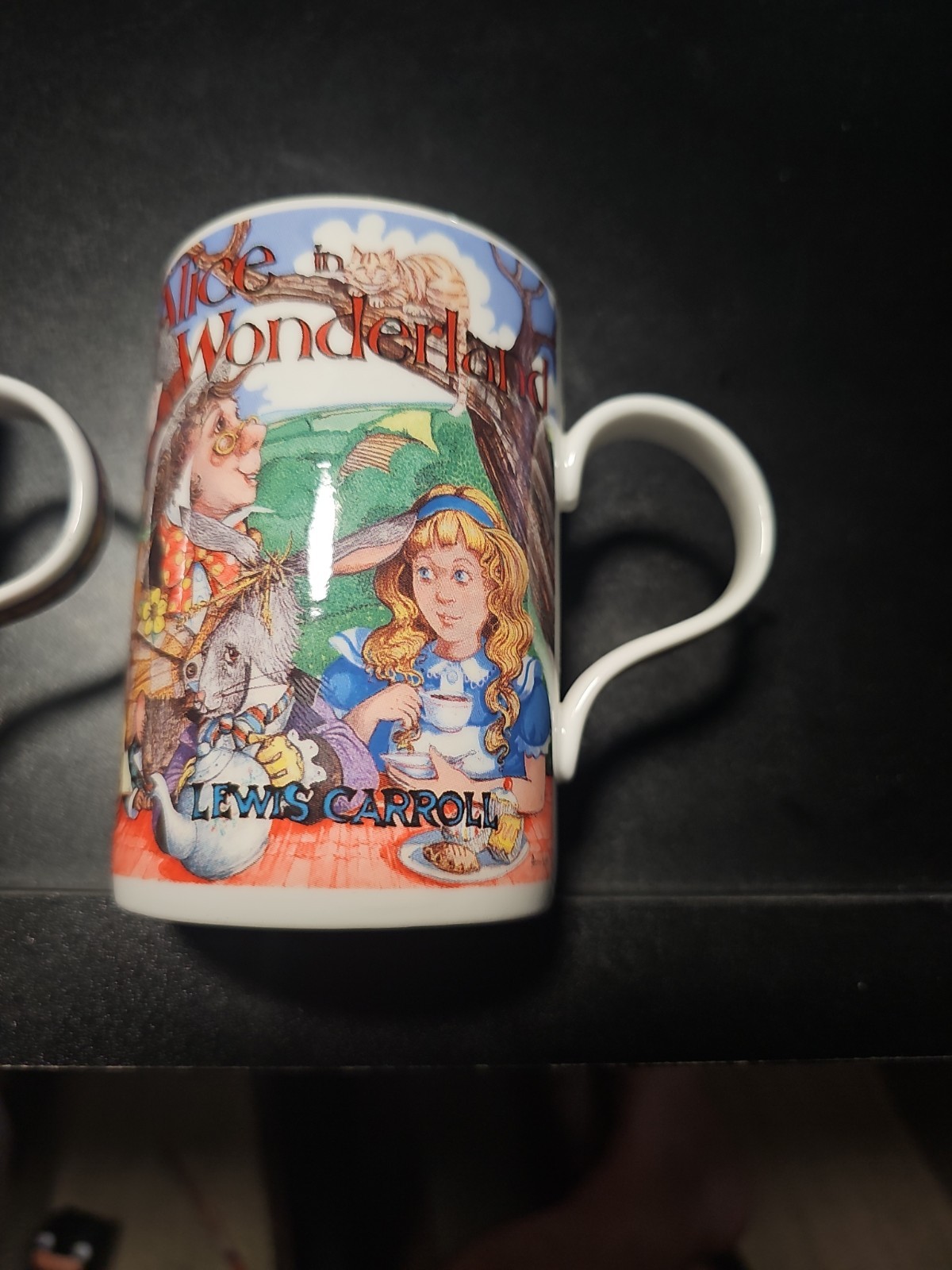James Sadler Classic Stories Alice in Wonderland Mug-Bone China Gold Trim